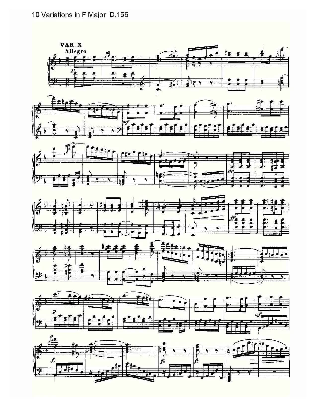 10 Variations in F Major D.156(F大调10变奏曲 D.156)