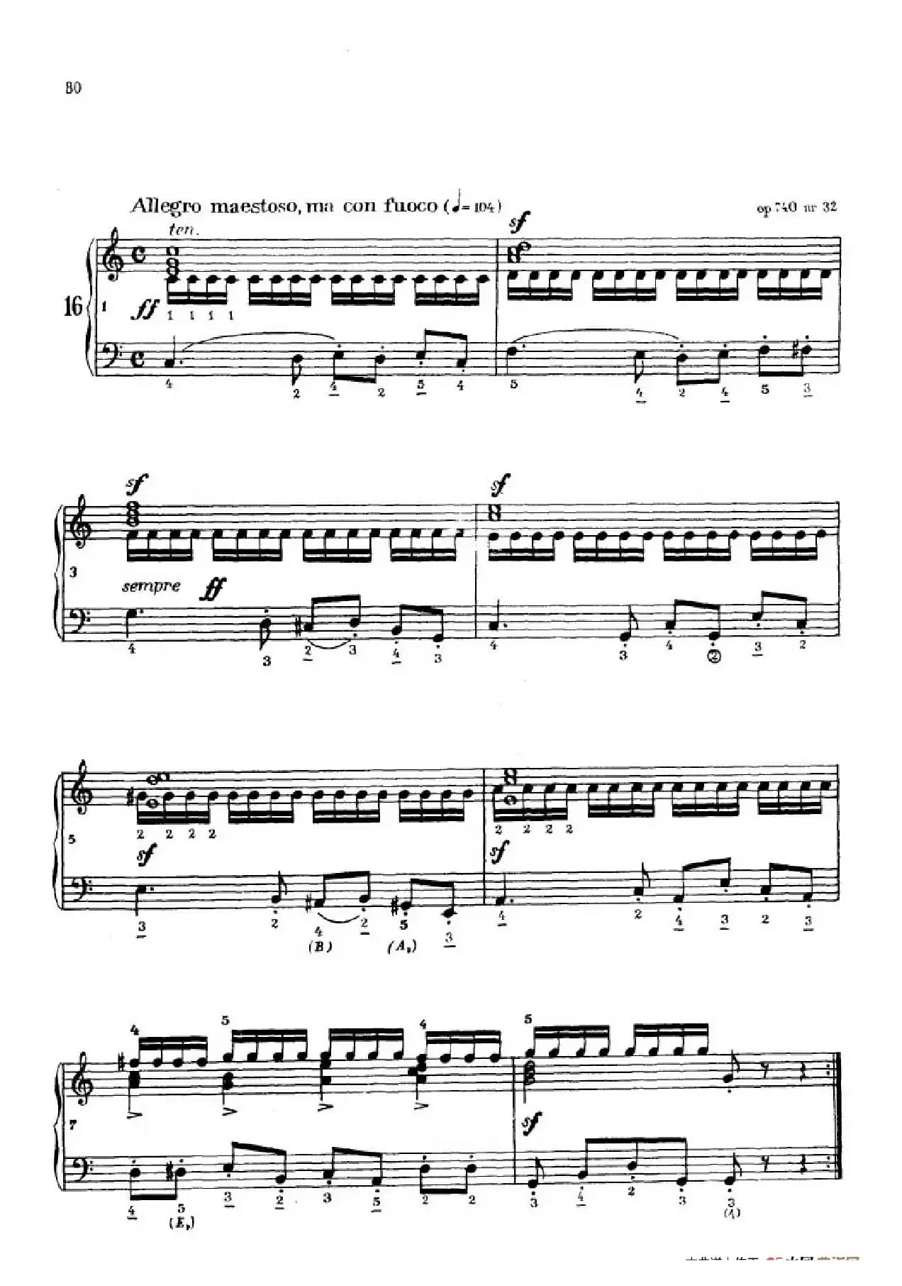 《车尔尼手风琴练习曲集》第Ⅳ册（第16——17首）