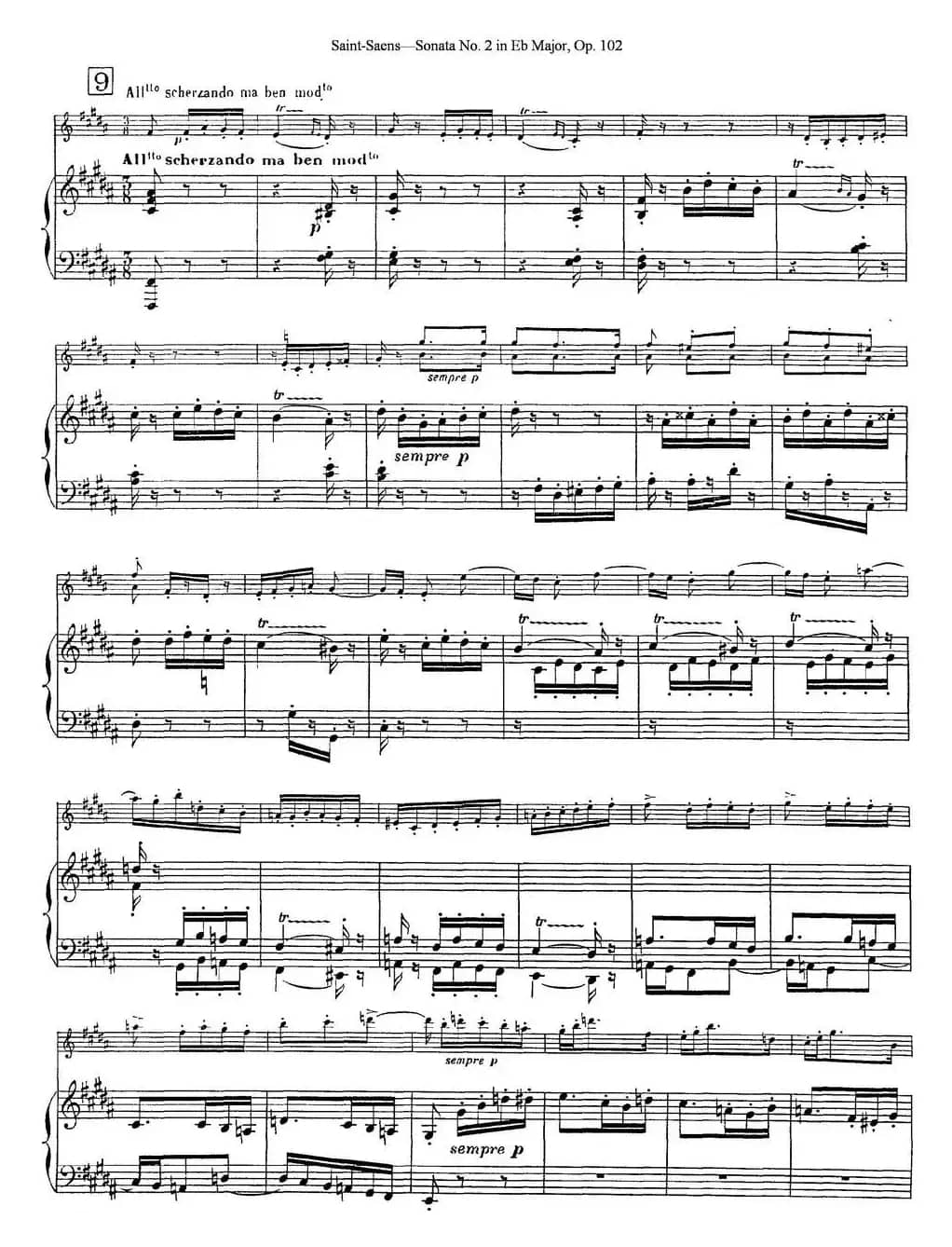 Violin Sonata No.2 in Eb Major Op.102（小提琴+钢琴伴奏）