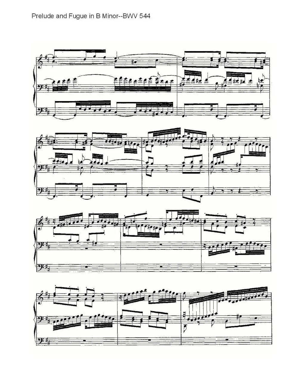 Prelude and Fugue in B Minor--BWV 544 （管风琴谱）