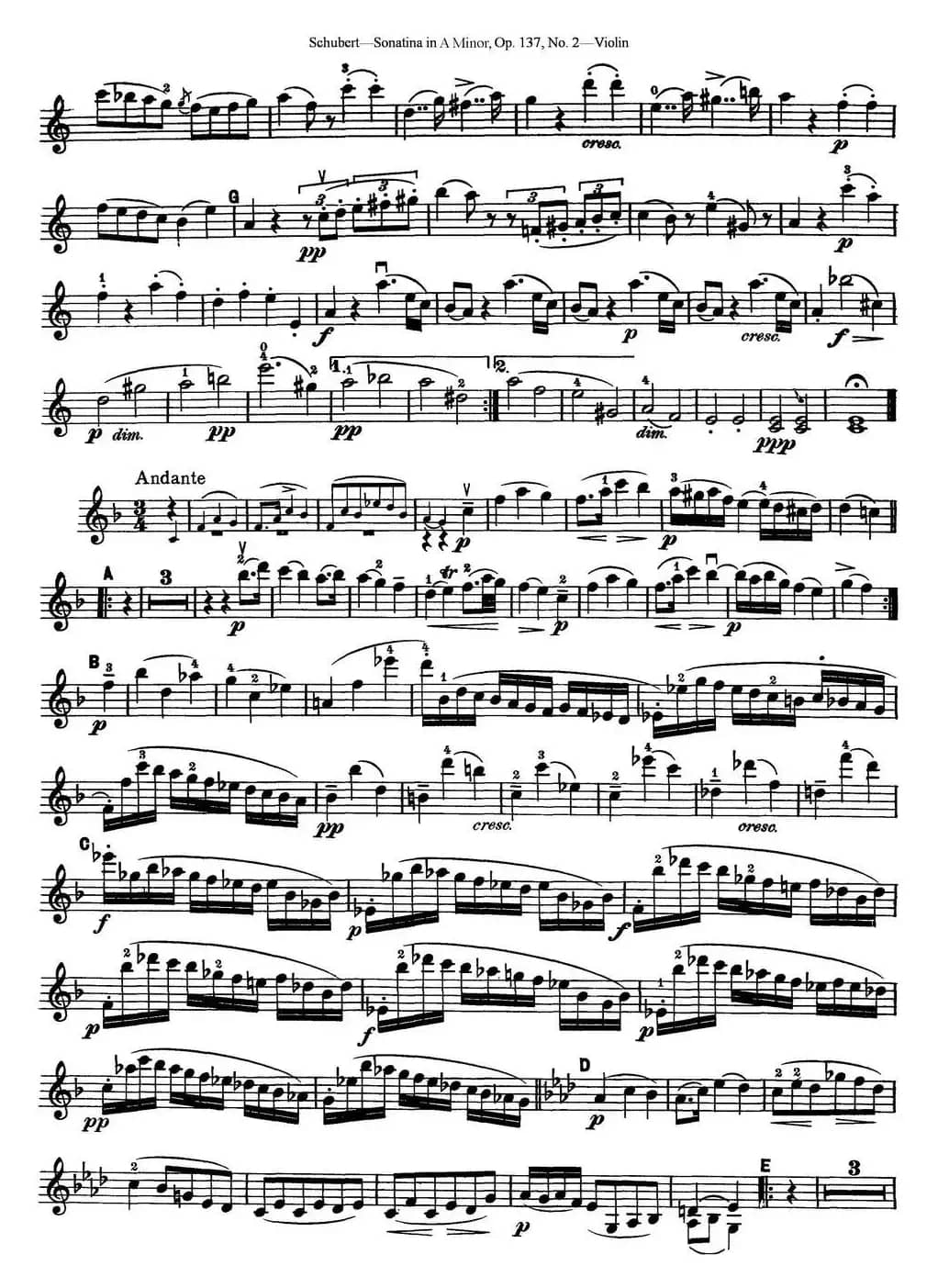 Violin Sonatina in A minor Op.137 No.2