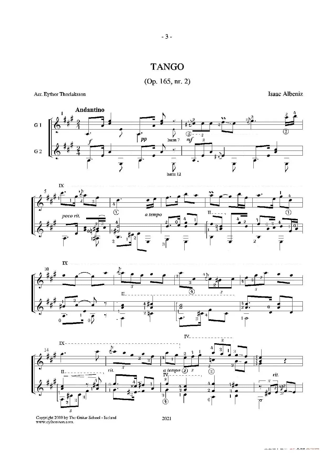 Tango(Guitar Duett)（古典吉他）