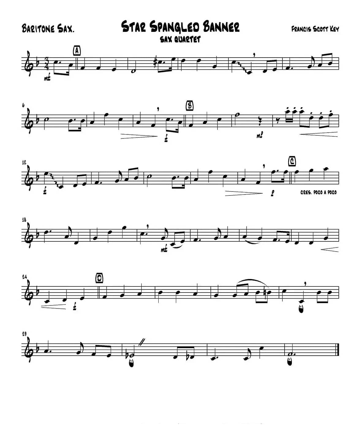 STAR SPANGLED BANNER（五重奏）