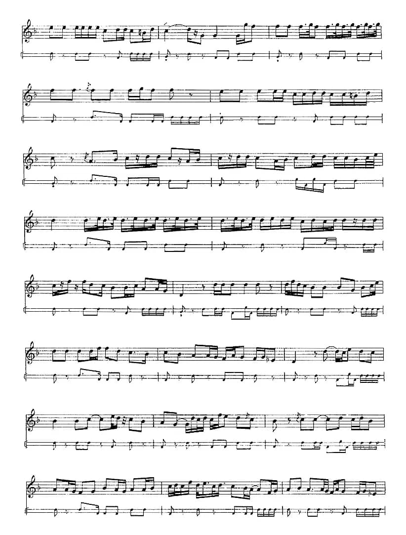 十二木卡姆：Ⅲ 木夏乌热克木卡姆 147——155（主旋律谱）