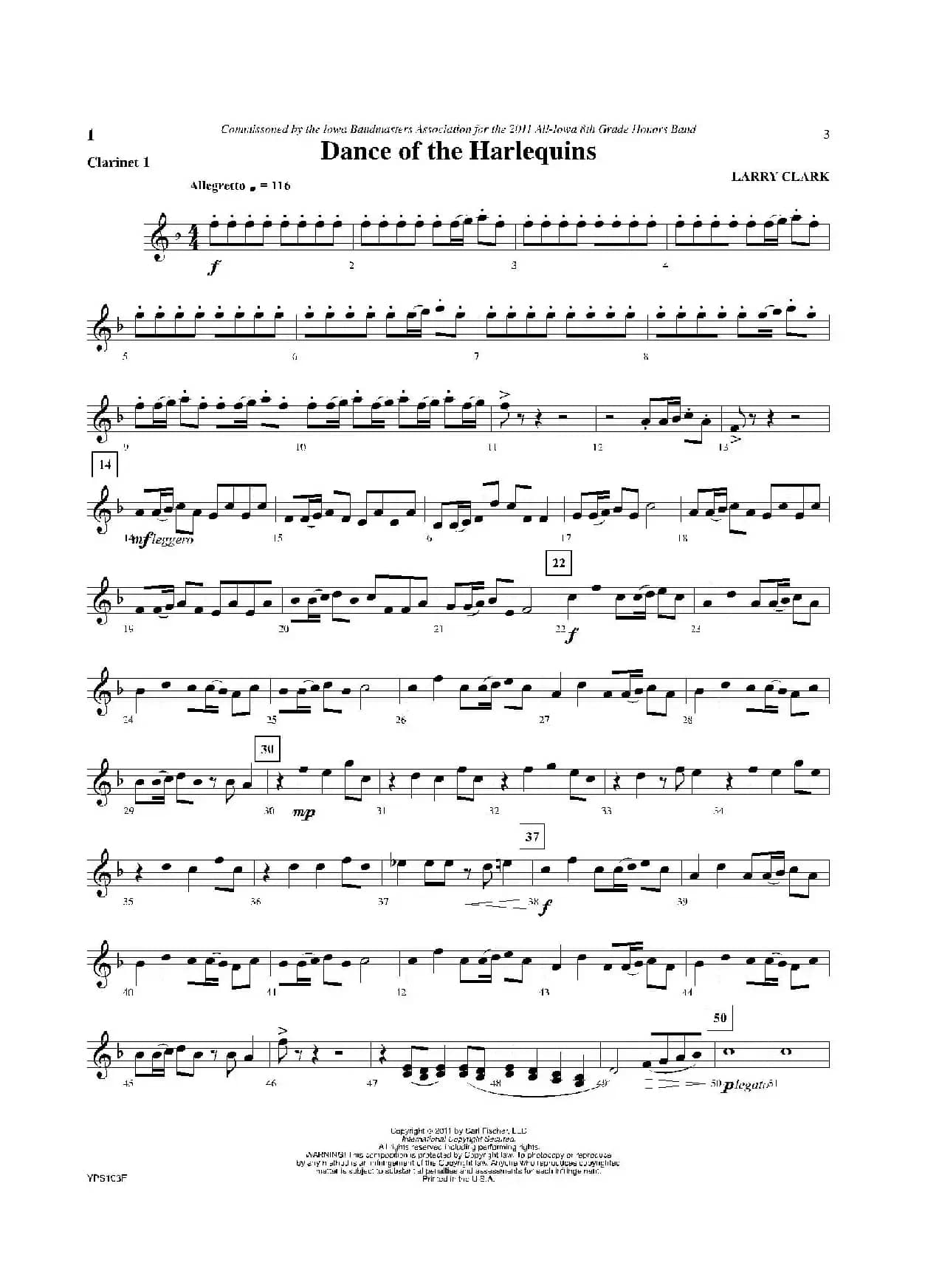 Dance of Harlequins（黑管 1 分谱）