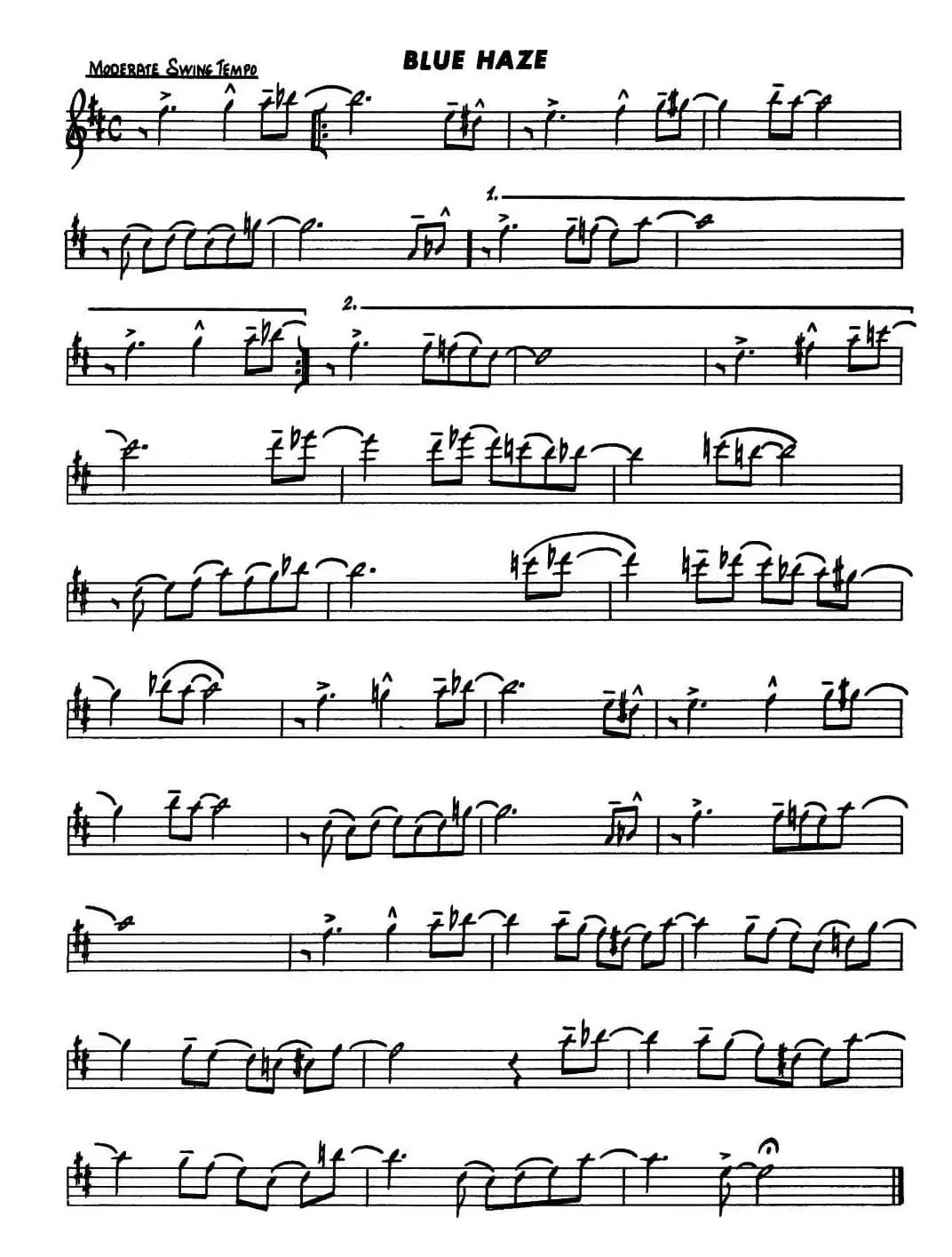 Basic Jazz Conception for saxophone（BLUE HAZE）