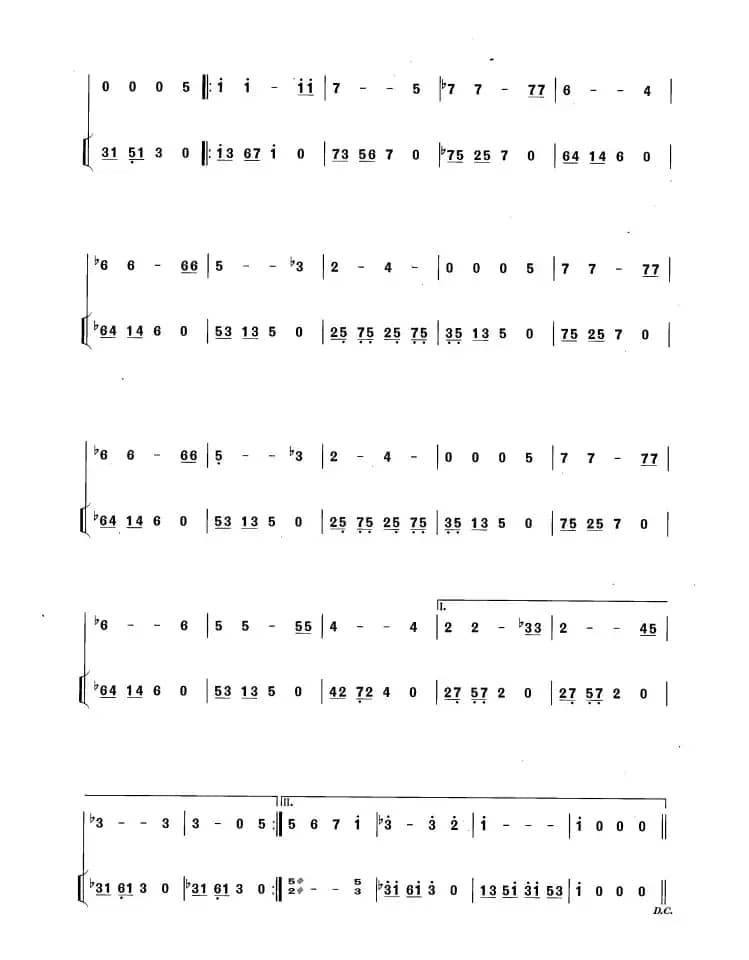 雪橇（扬琴伴奏谱）