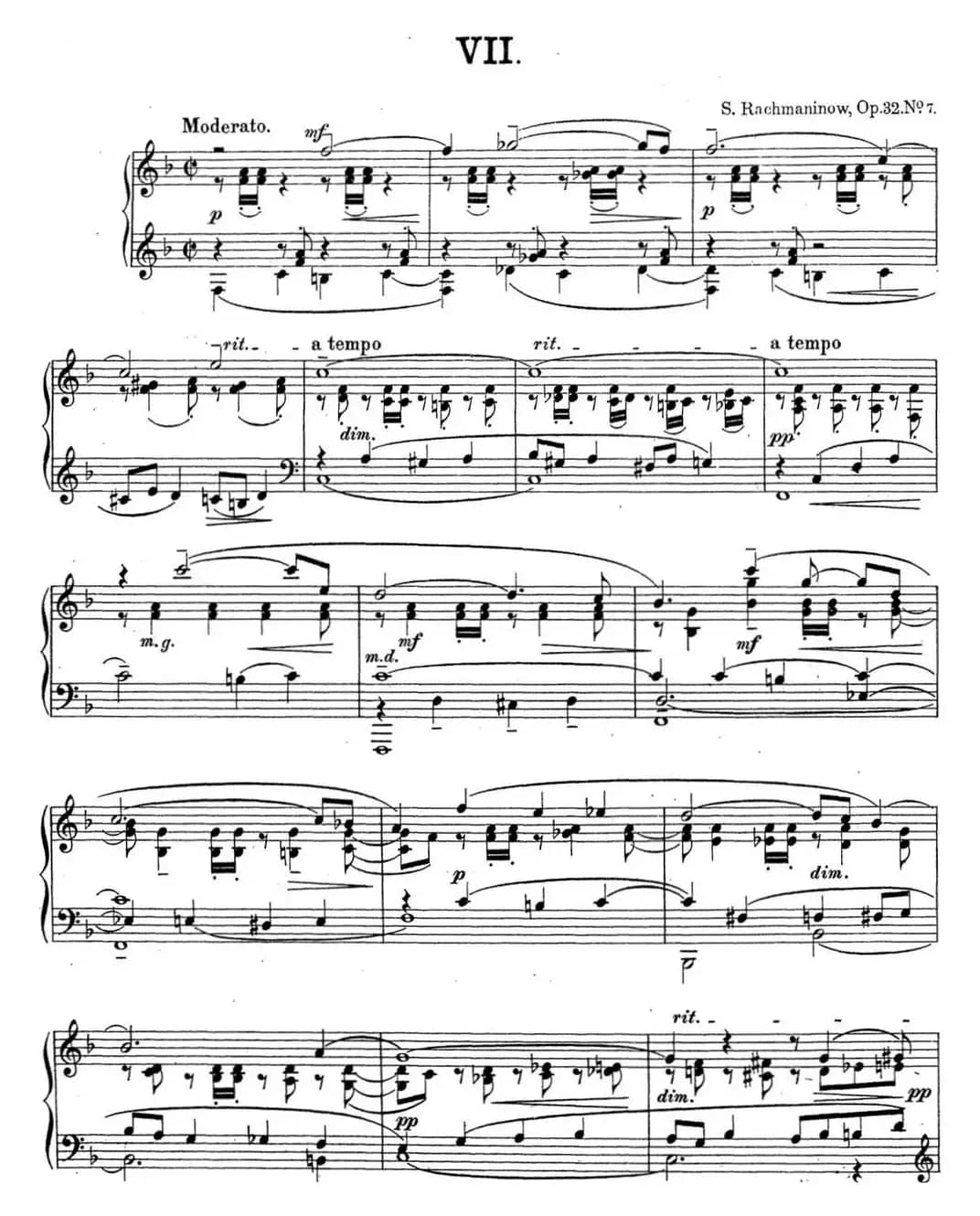 拉赫玛尼诺夫 钢琴前奏曲18 F大调 Op.32 No.7