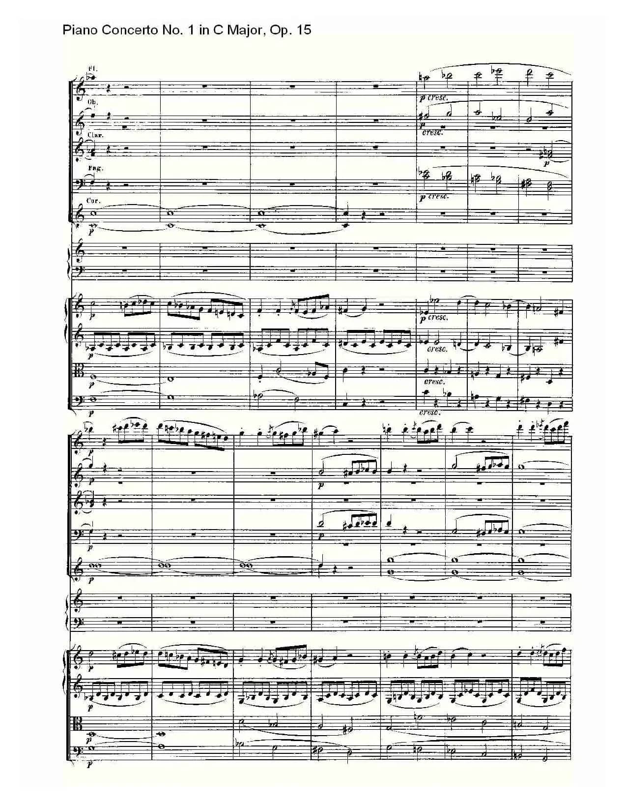 C大调钢琴第一协奏曲 Op.15 第一乐章