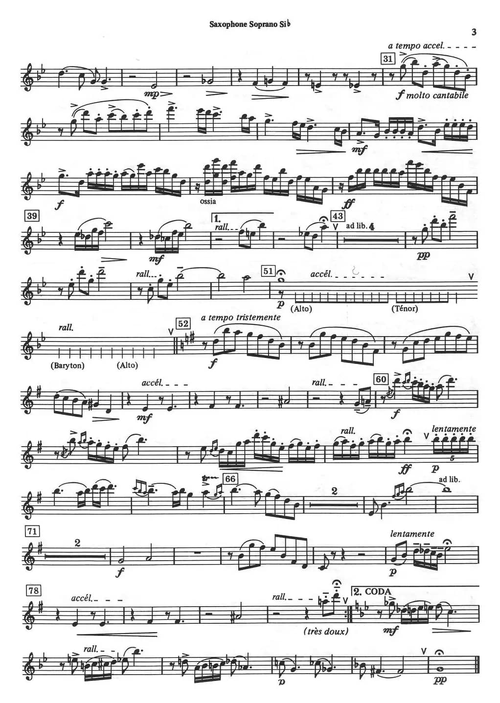 HISTOIRE DU TANGO（四重奏高音分谱）