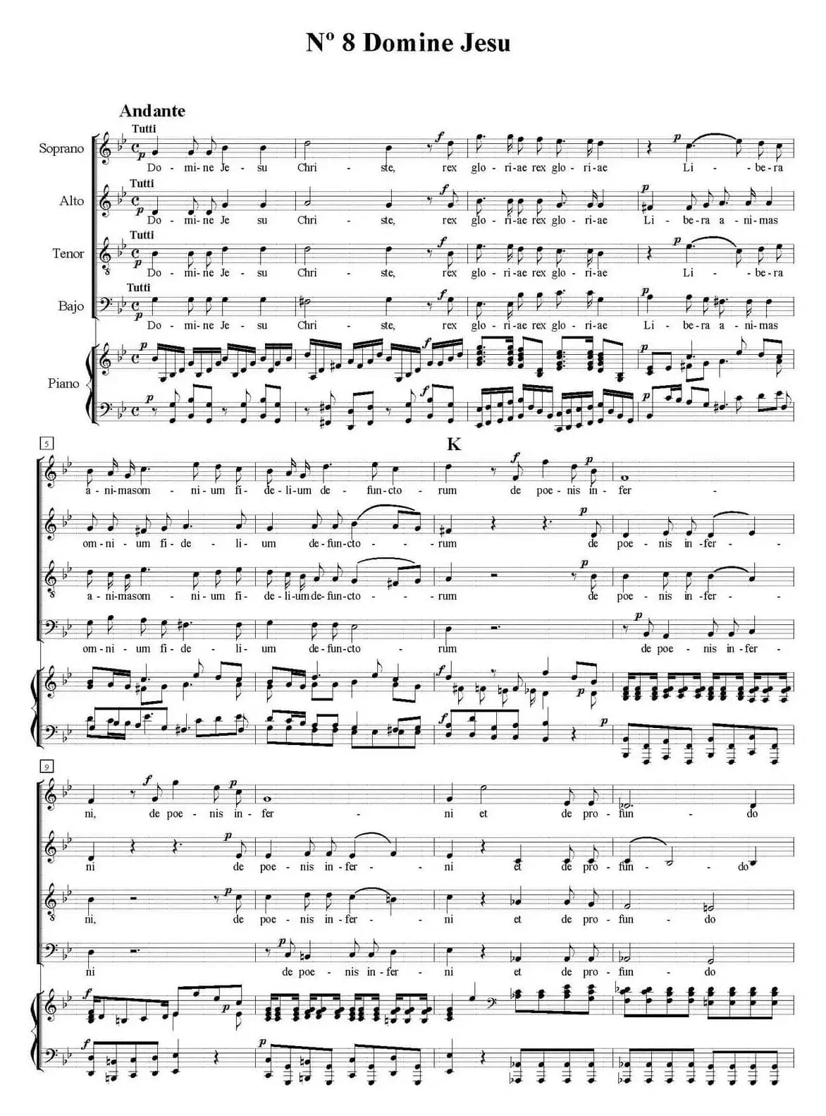 N°8 Domine Jesu（萨克斯四重奏+钢琴伴奏）