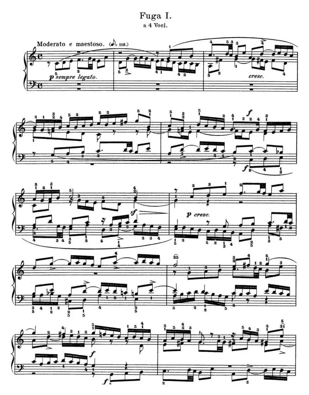 巴赫《平均律钢琴曲集·第一卷》之赋格曲（NO.1）