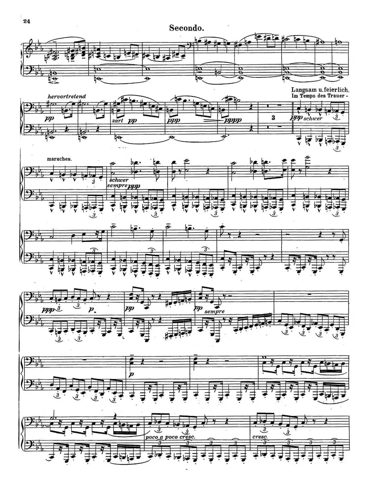 c小调第二交响曲“复活”（Ⅰ）（改编四手联弹版 ）