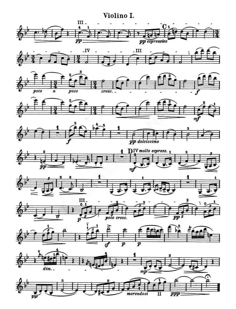 QUARTET No.1 IN D MAJOR Op.11（弦乐四重奏、小提琴分谱）