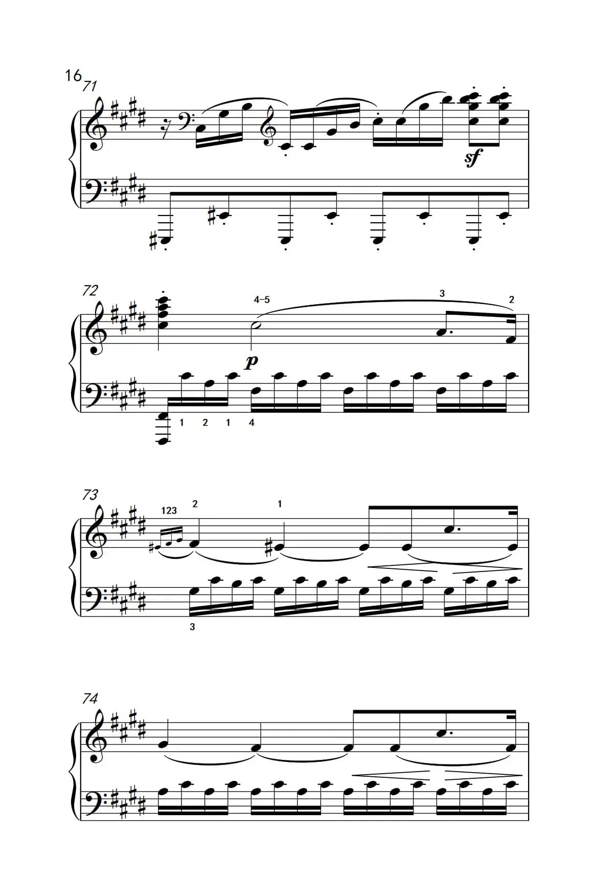 第十四号钢琴奏鸣曲（月光） 激动的急板