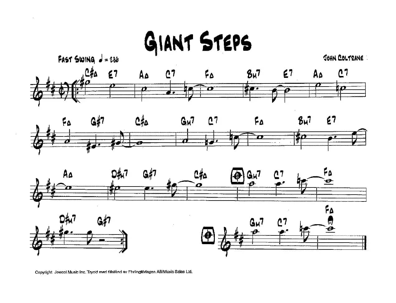 降B爵士乐谱：GIANT STEPS