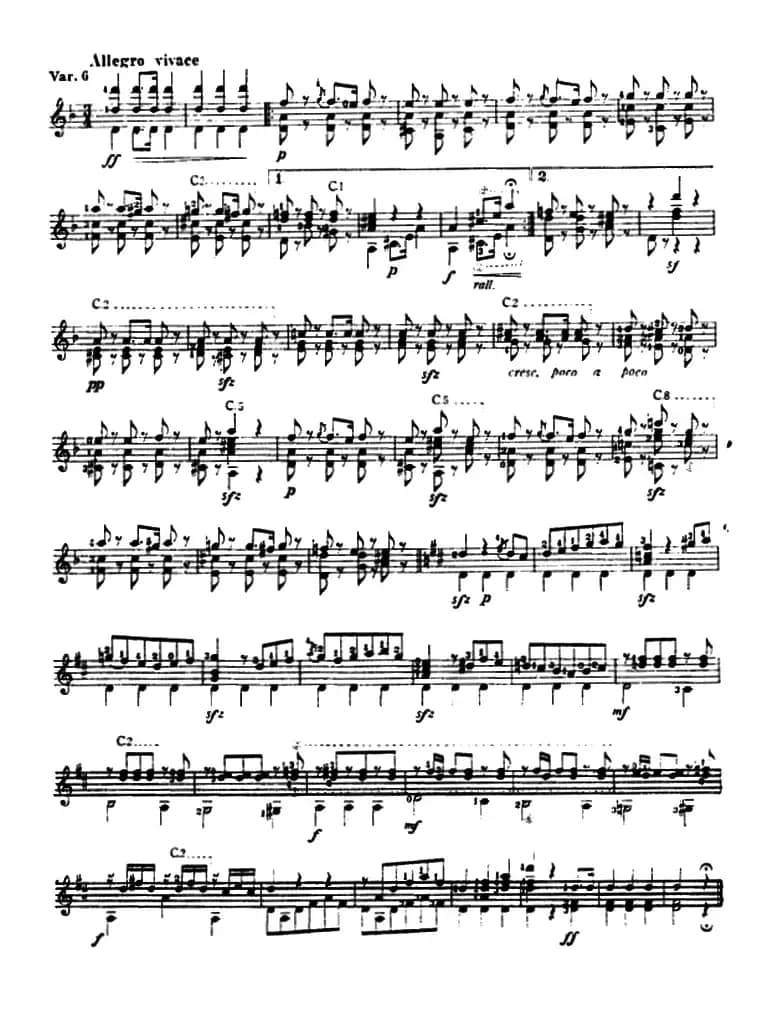 西班牙主题变奏曲（古典吉他）