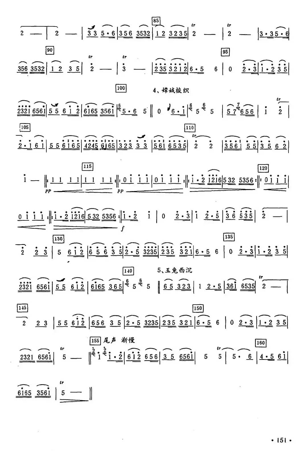 月儿高（又名：霓裳曲）（箫谱）