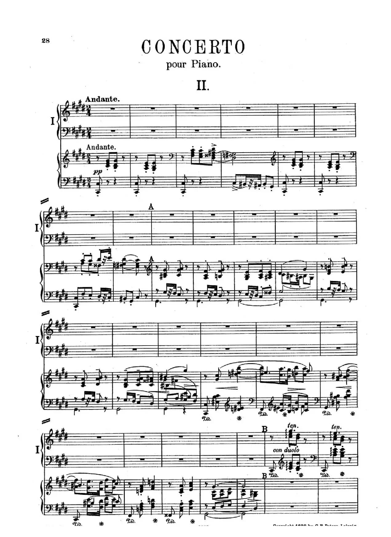 Piano Concerto in E Major Op.59(E大调钢琴协奏曲·双钢琴·第二乐章)