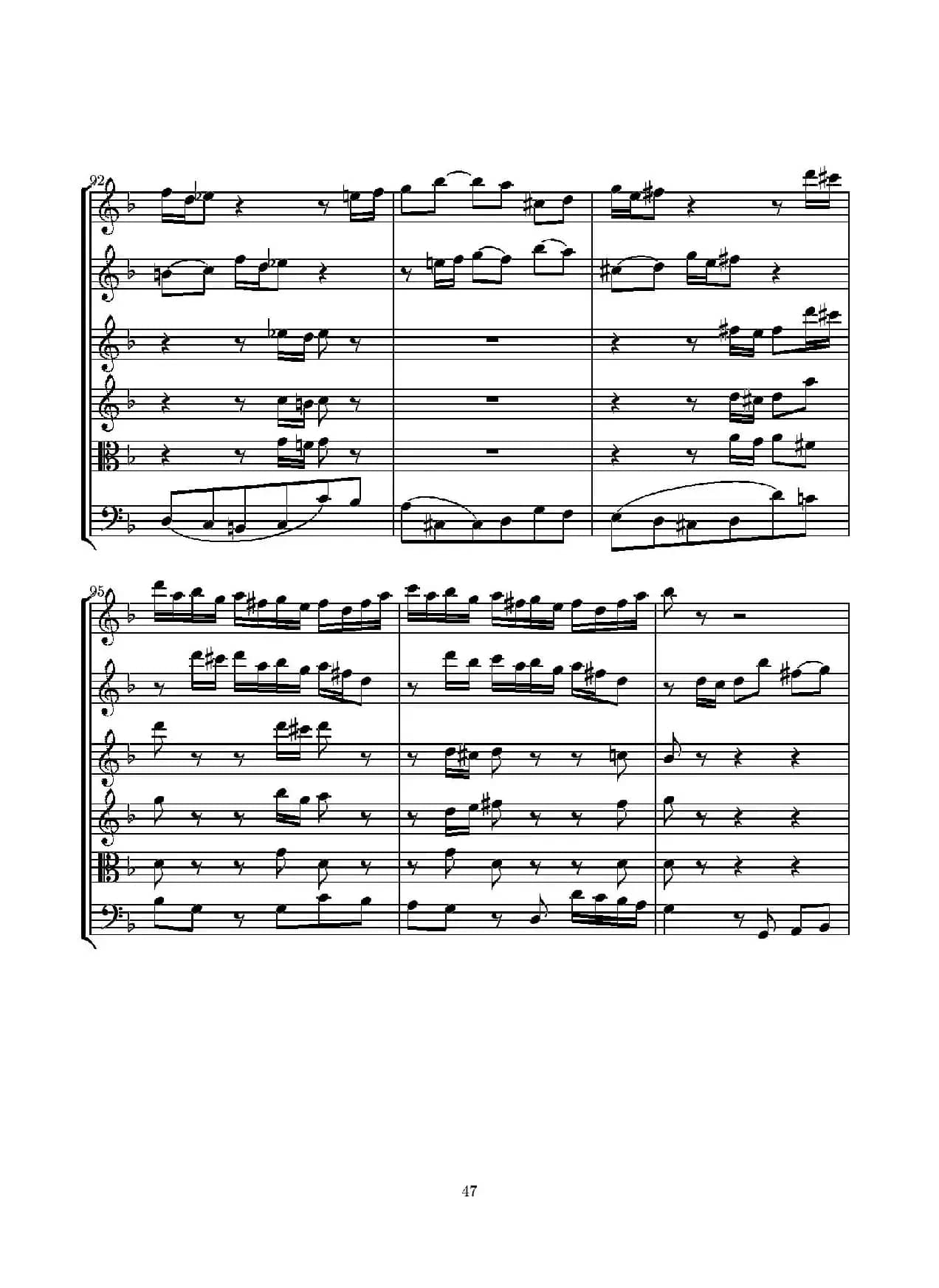 D小调无伴奏协奏曲（总谱）