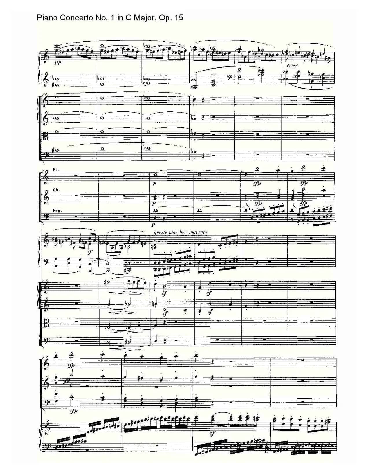 C大调钢琴第一协奏曲 Op.15 第一乐章