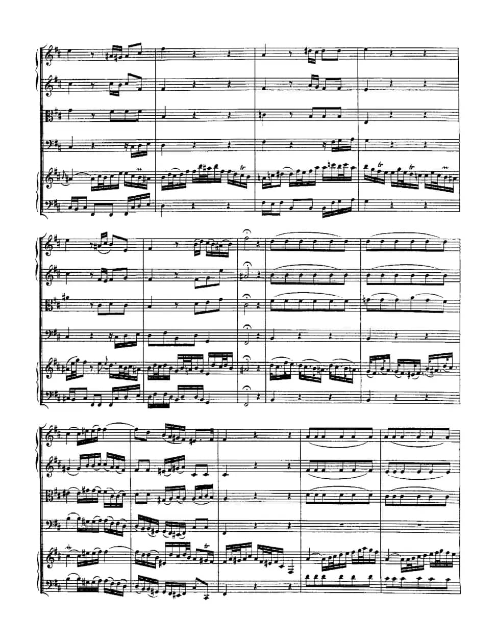 Harpsichd Concerto in D Maj BWV 1054（D大调第三号古钢琴协奏曲·总谱）