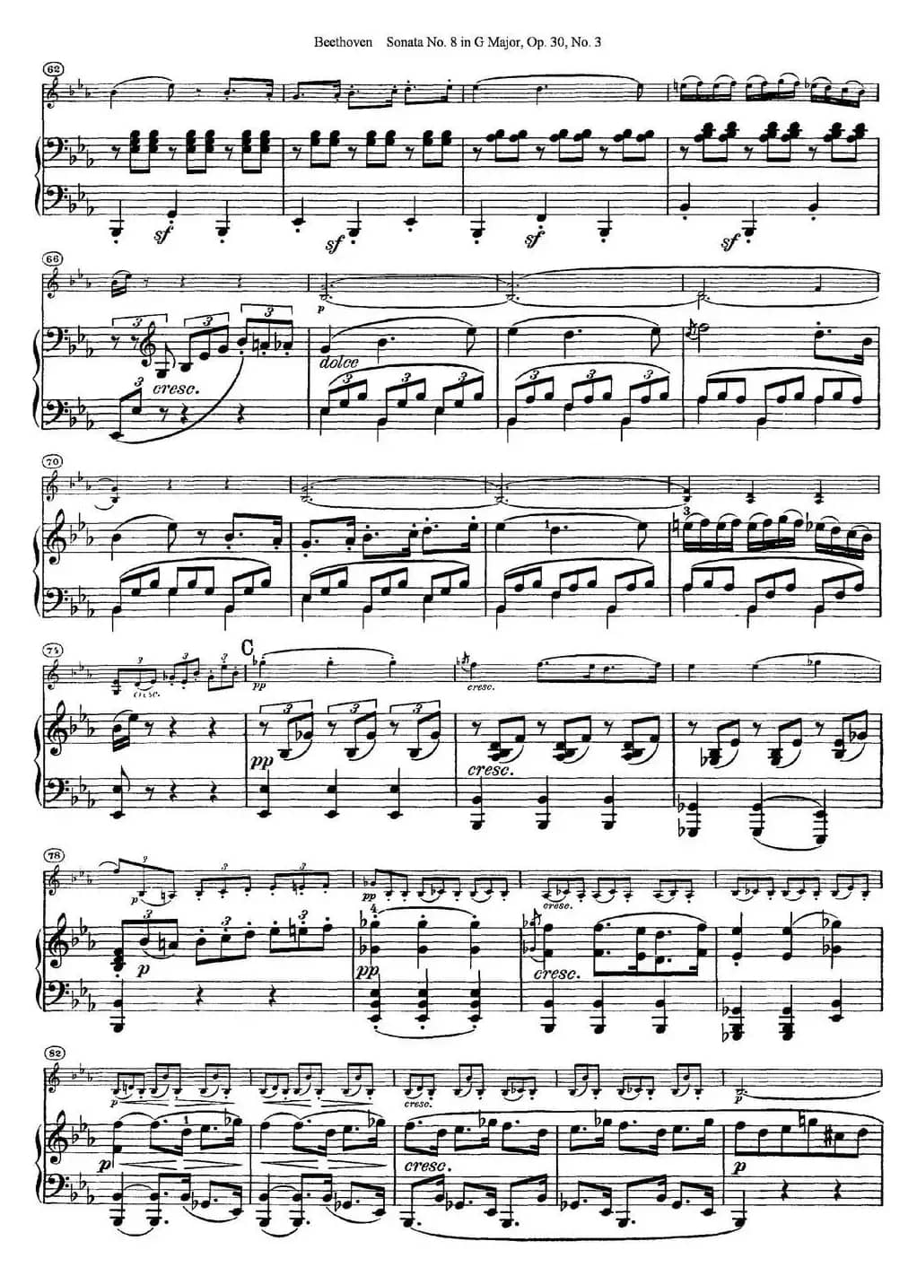 Violin Sonata No.8 in G Major Op.30 No.3（小提琴+钢琴伴奏）