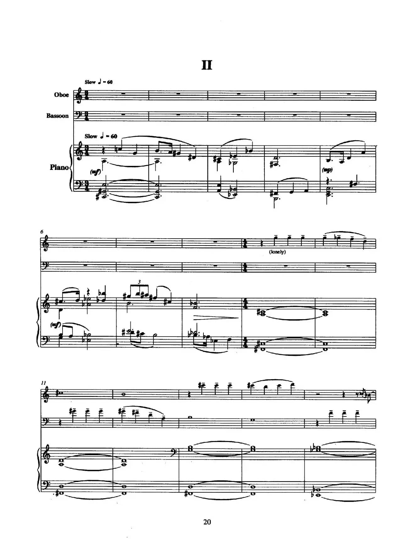 Trio（巴松、双簧管与钢琴三重奏总谱）