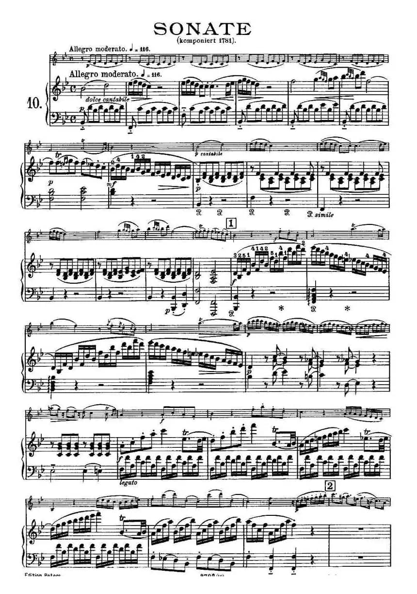 SONATE（奏鸣曲）（小提琴+钢琴伴奏）