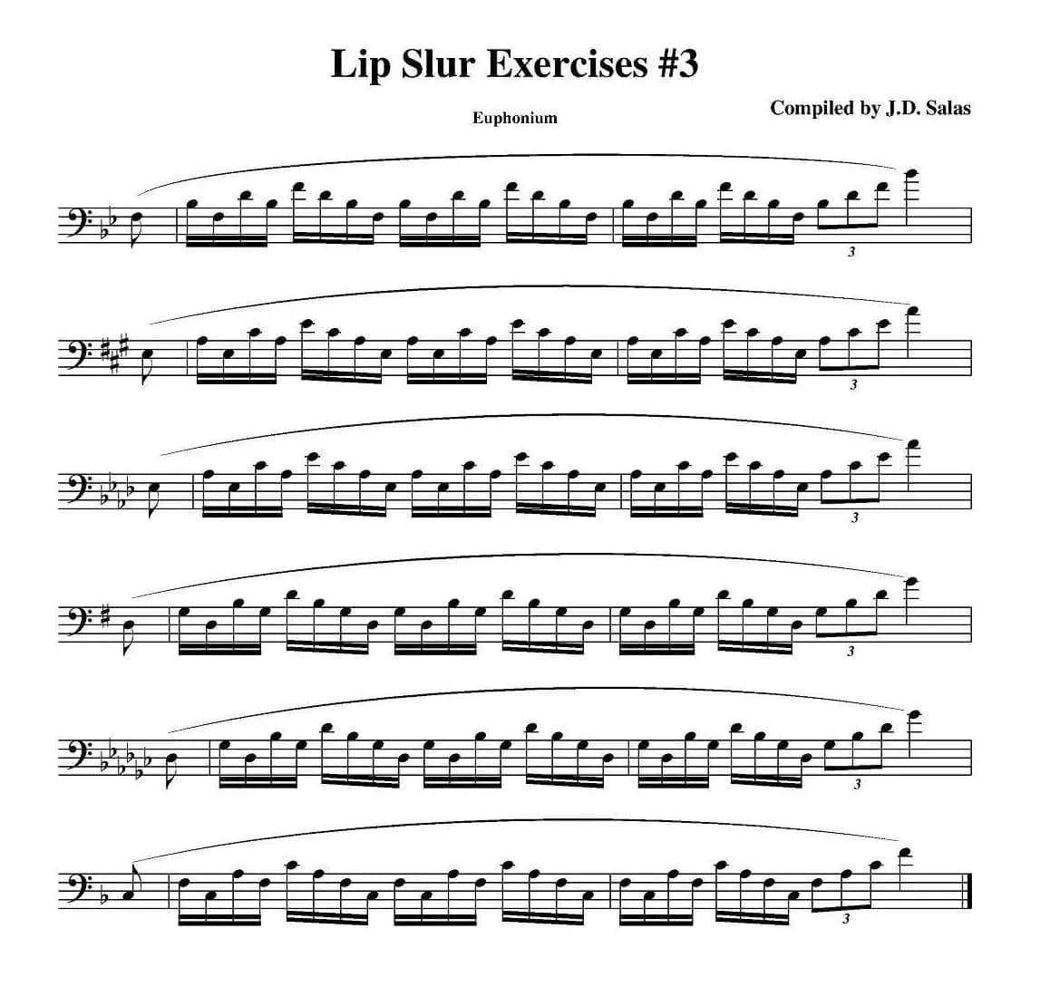 Lip Slur Exercises-Euphonium（大号练习教材选曲）