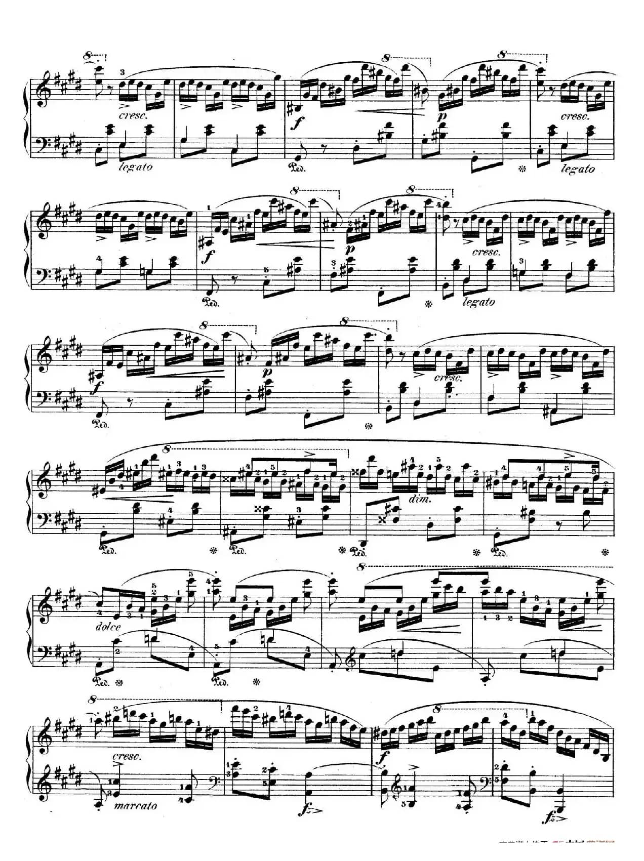 e小调第一钢琴协奏曲 Op.11((钢琴独奏版·第三乐章)