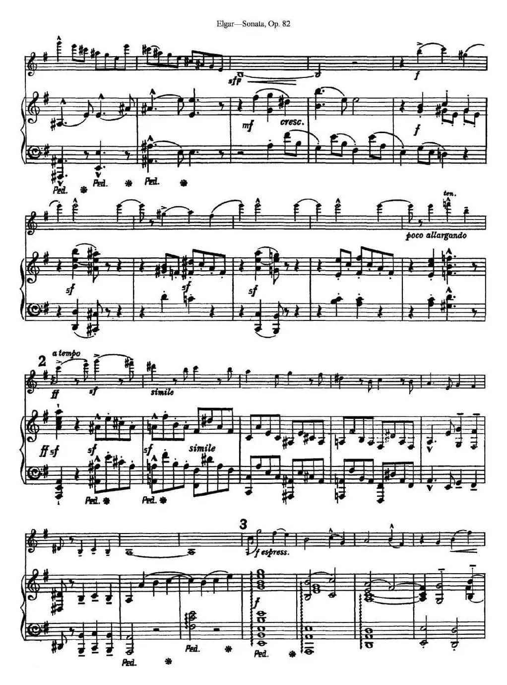 Violin Sonata Op.82（小提琴+钢琴伴奏）