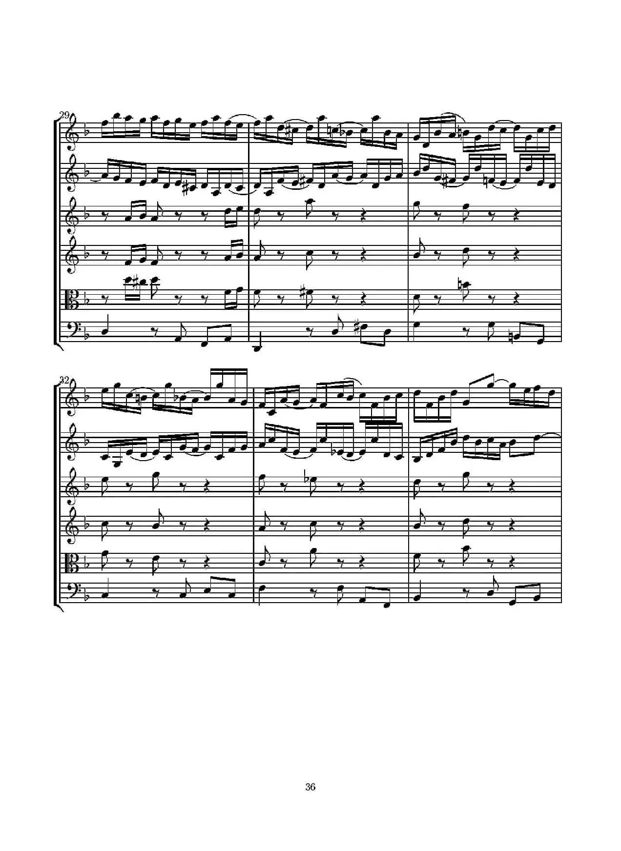 D小调无伴奏协奏曲（总谱）