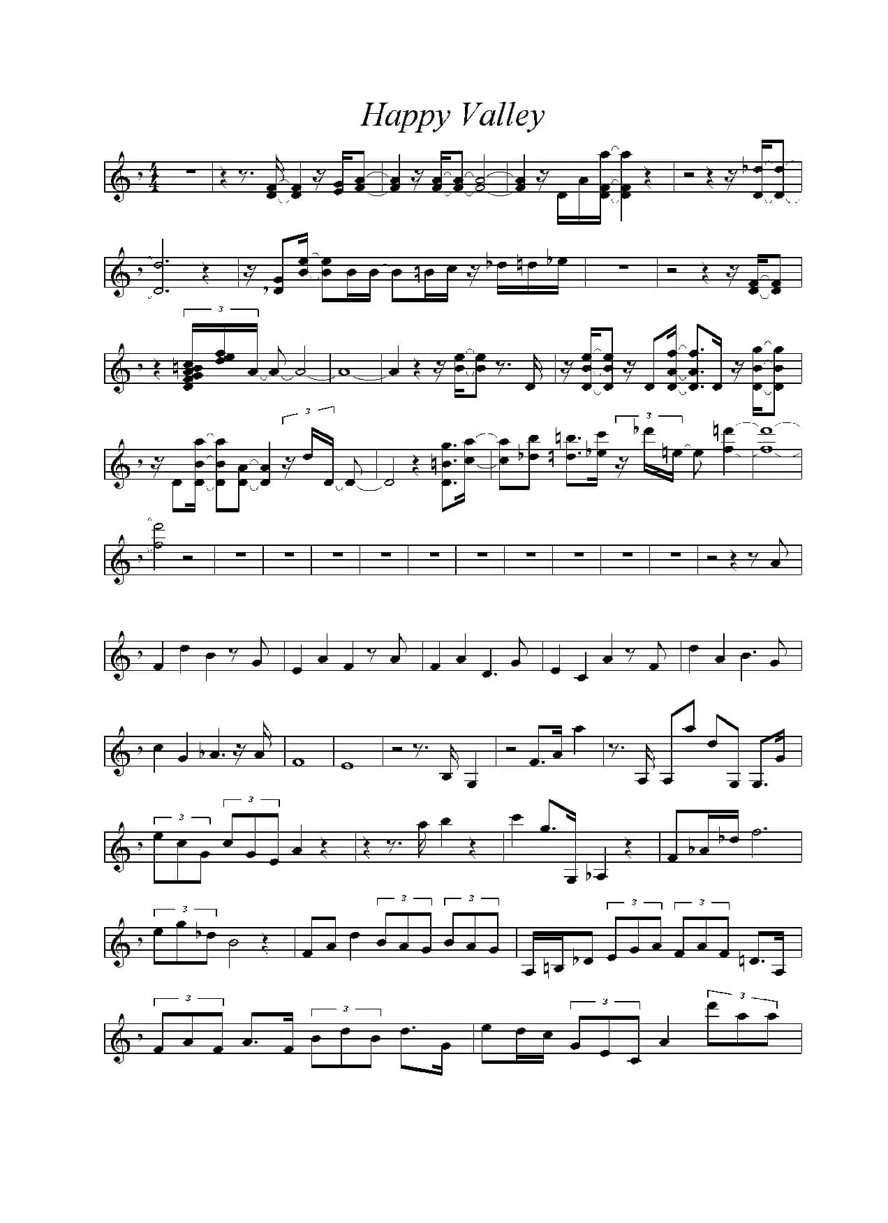 Happy Valley（小提琴谱）