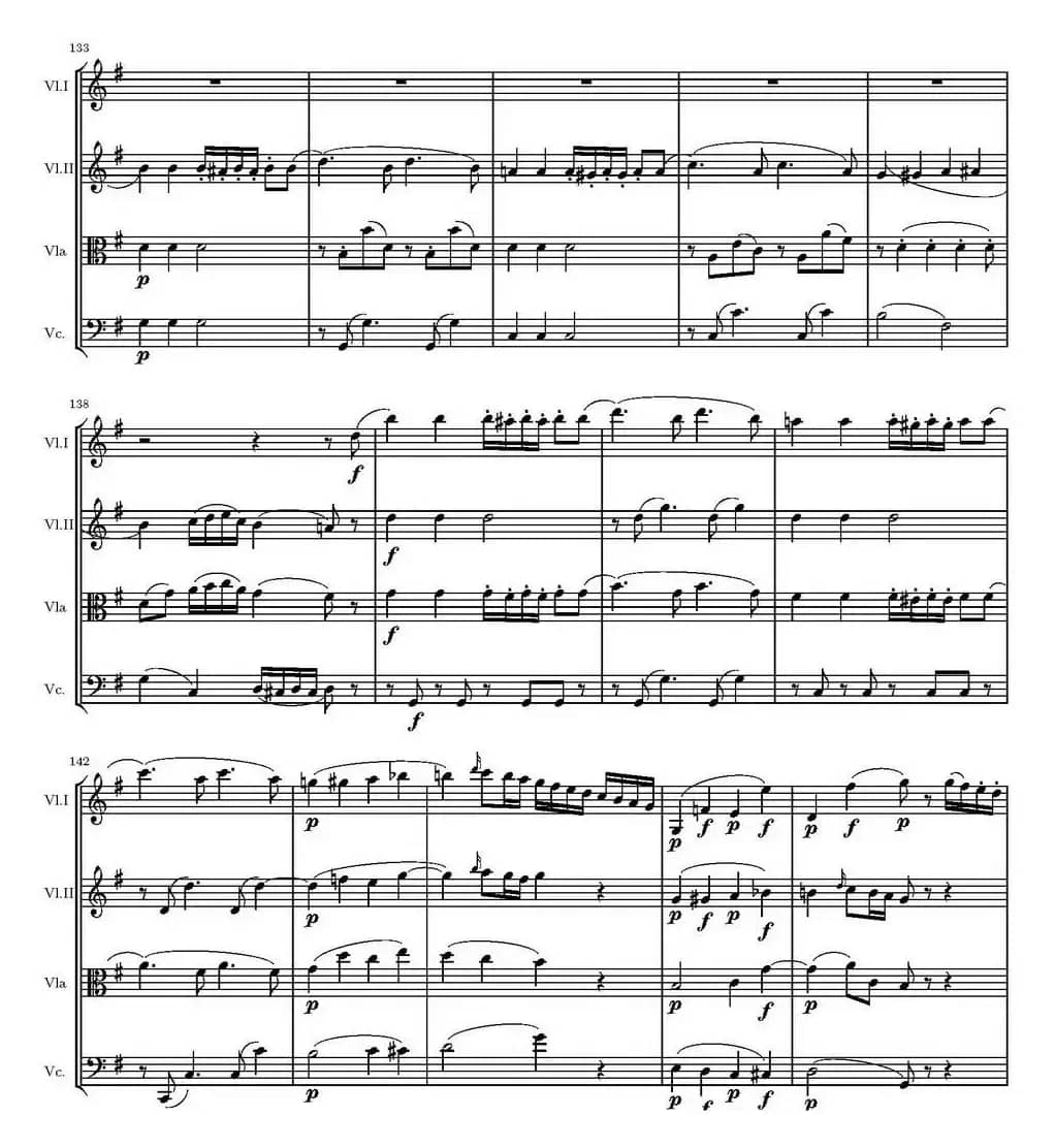 String Quartet KV.387（G大调弦乐四重奏）