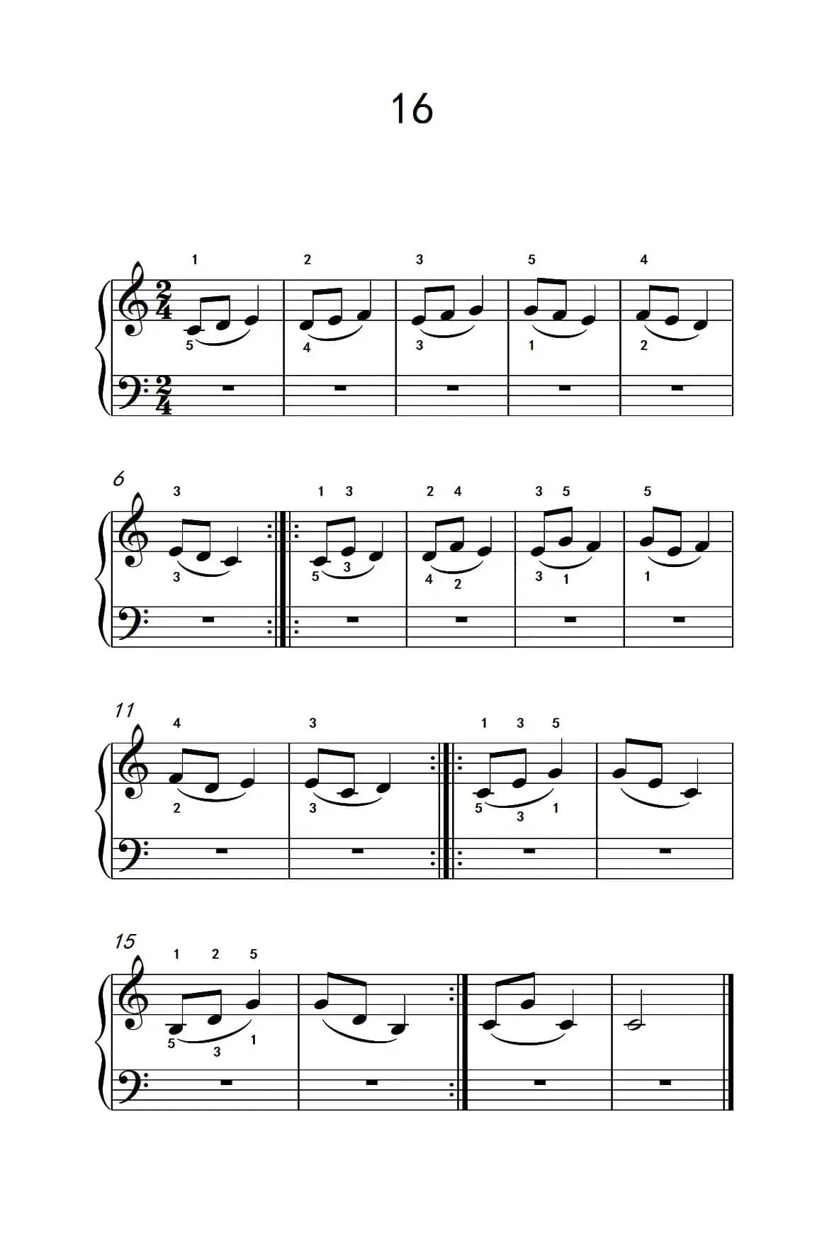 连音练习 16（儿童钢琴手指练习 2）