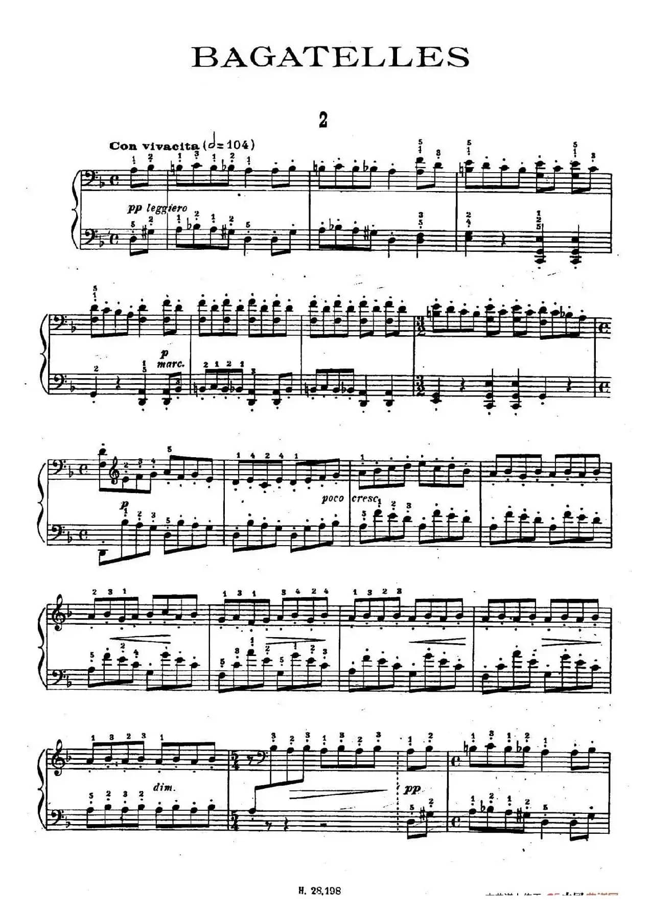 Ten Bagatelles Op.5(10首小品·2. d小调)