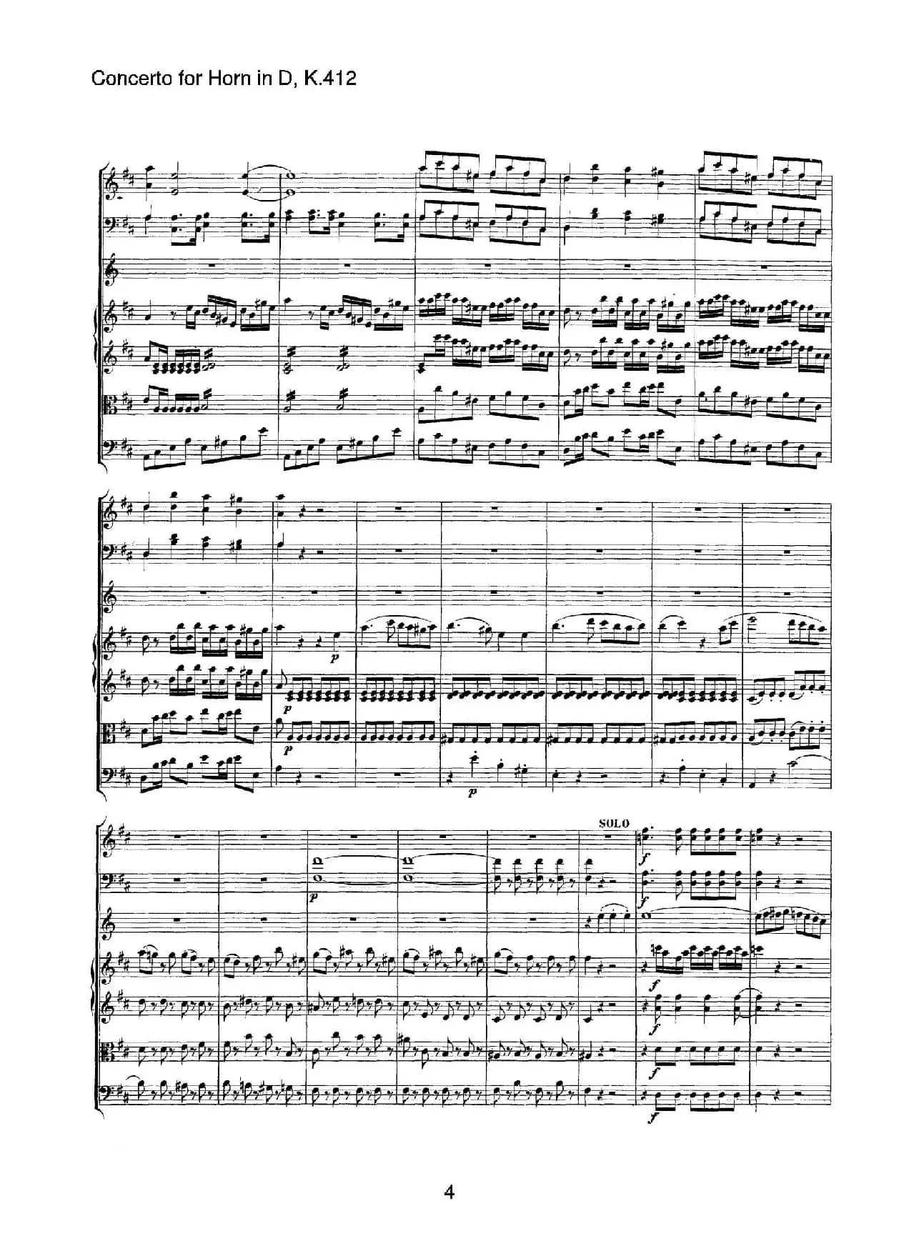 Concerto for Horn in D，K.412（D大调第一圆号协奏曲K412号作品）
