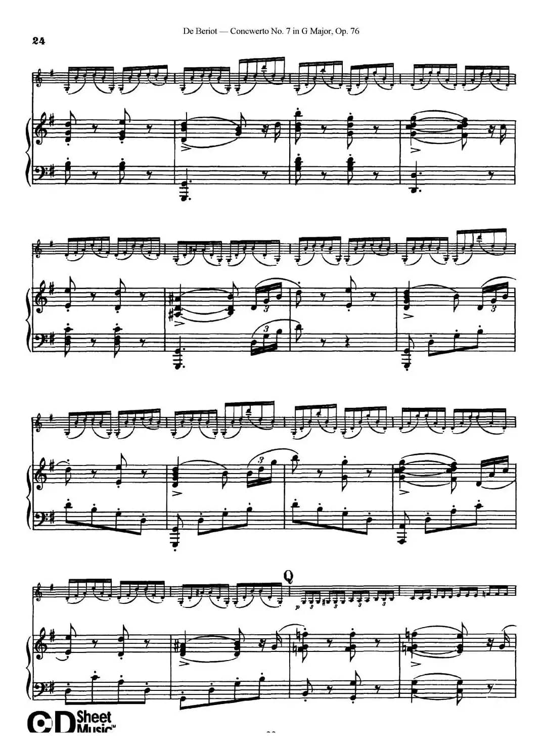 G大调第七协奏曲（Concerto No.7 in G Major）Op.76（小提琴+钢琴伴奏）