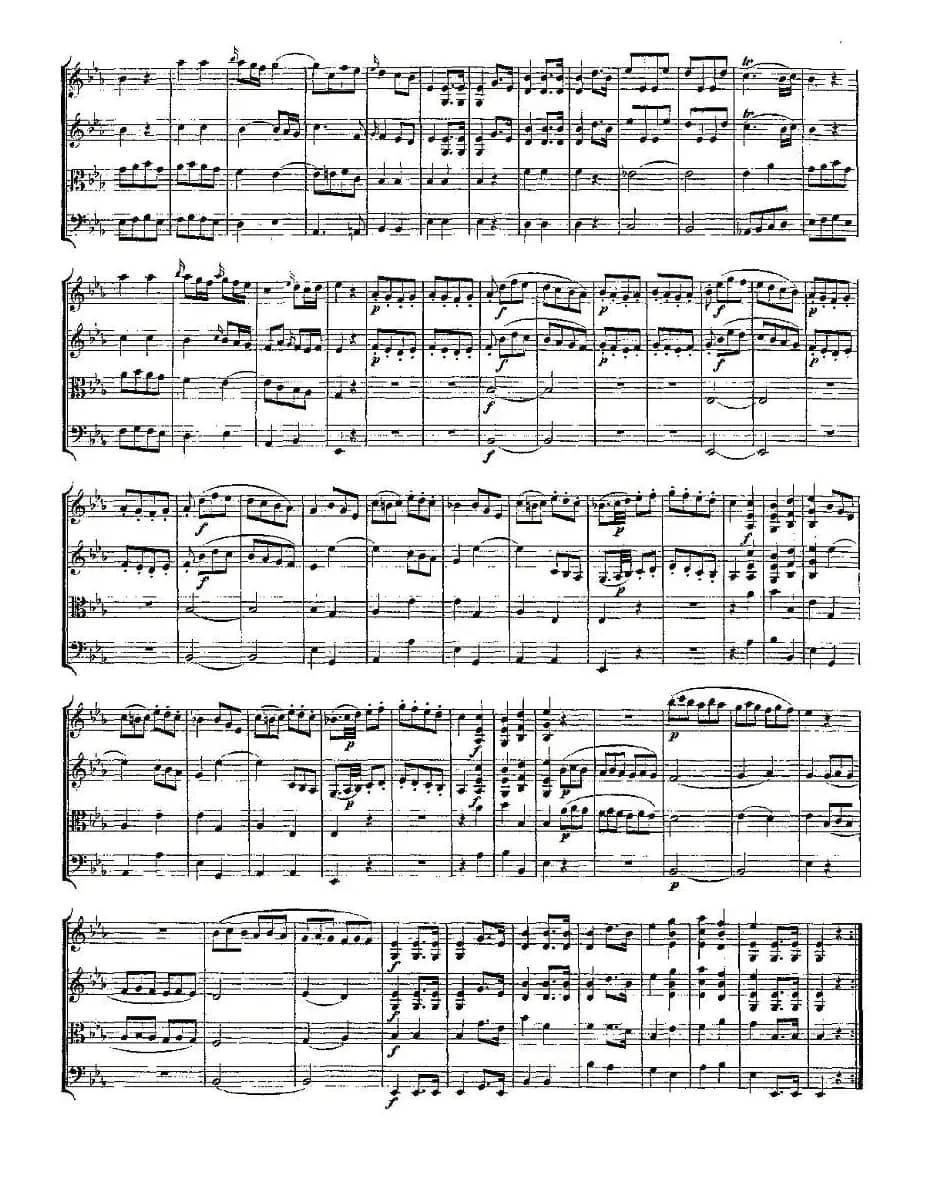 Quartet No. 7 in Eb Major, K. 160（降E大调第七弦乐四重奏）