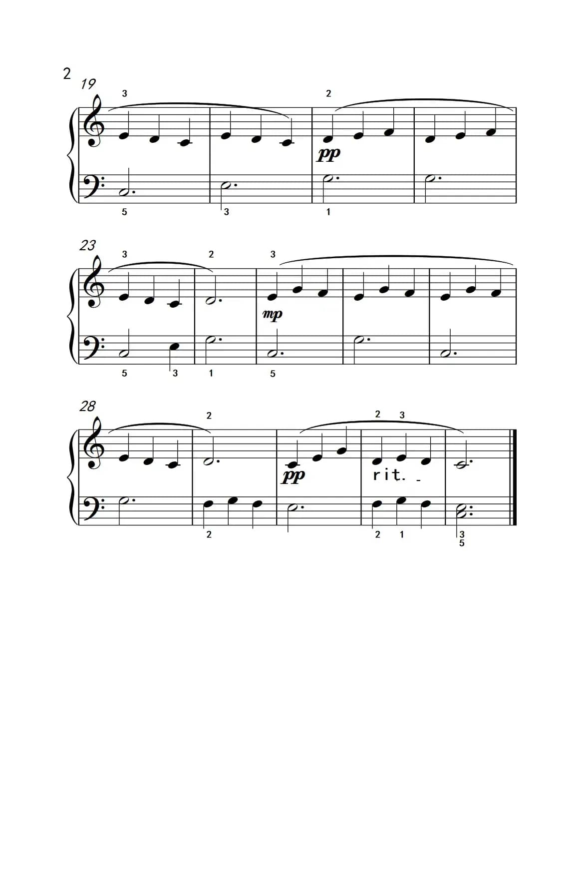 湖上天鹅（约翰·汤普森 成人钢琴教程 第一册）