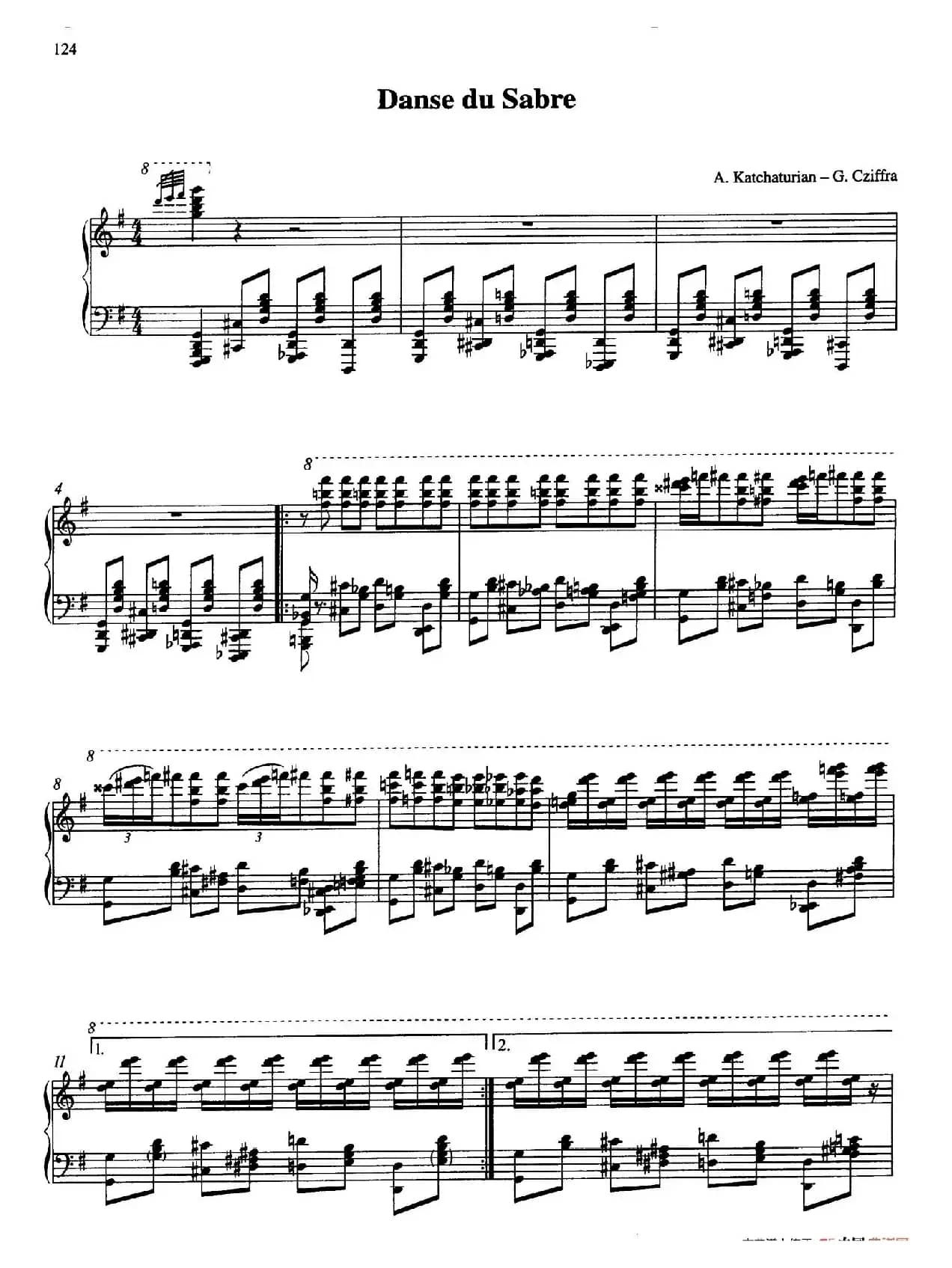 Sabre Dance（马刀舞曲）（齐夫拉改编钢琴独奏版）