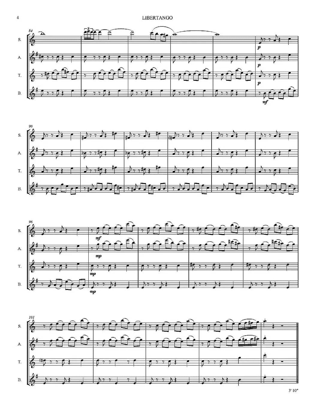 LIBERTANGO（探戈灵魂）（四重奏）