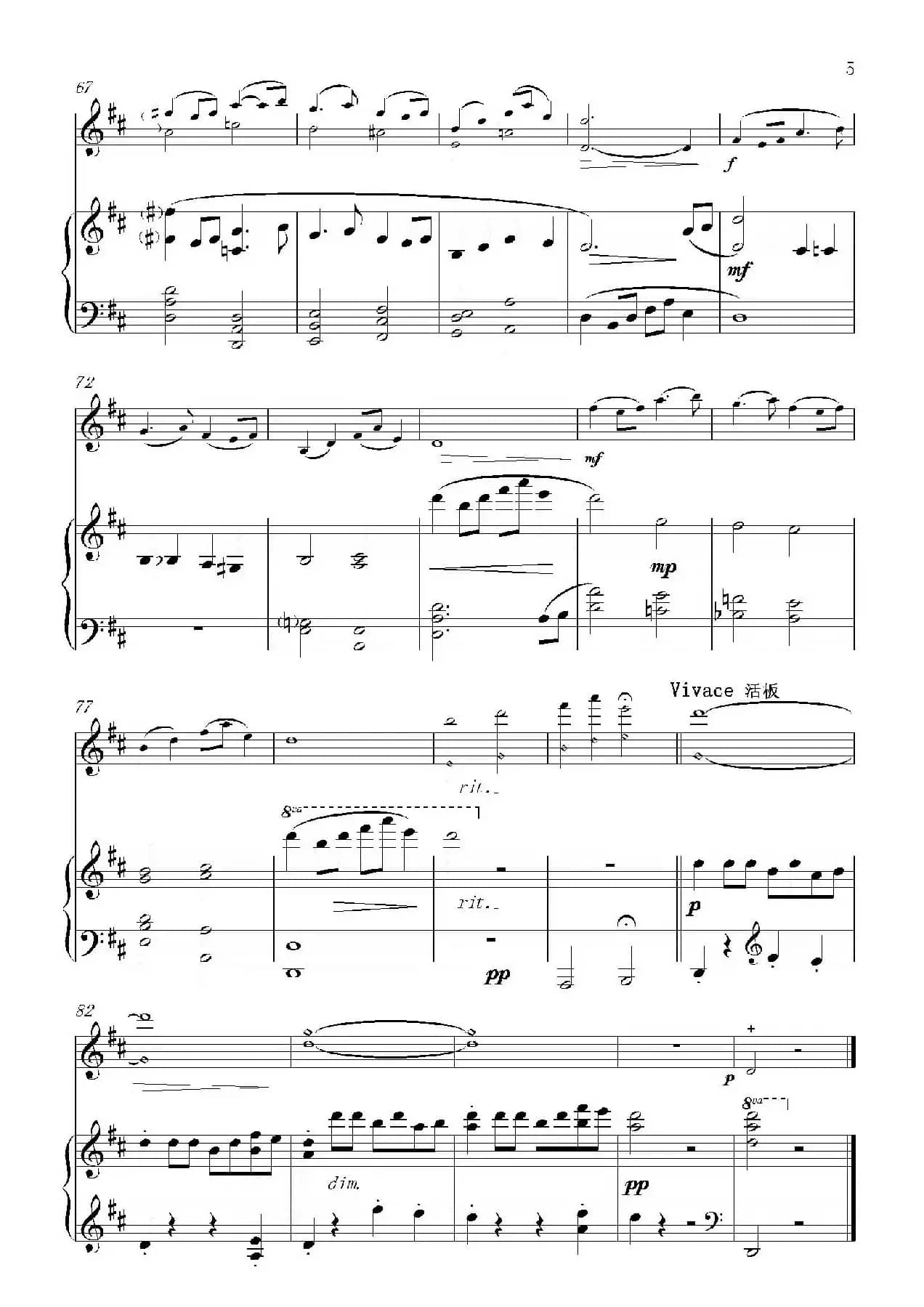 远飞的大雁（小提琴+钢琴伴奏）