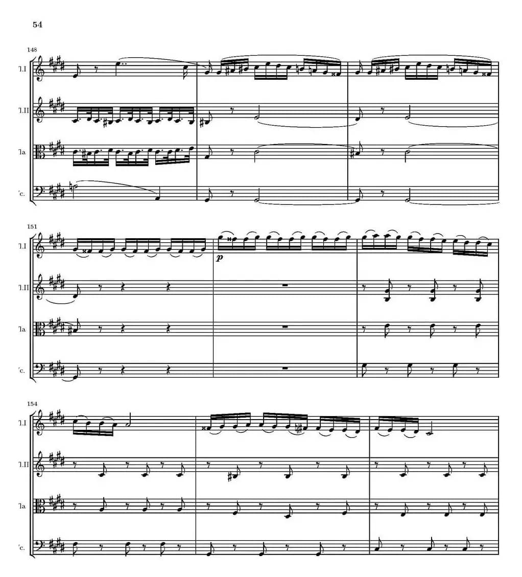 String Quartet nr.18 in E minor（E小调弦乐四重奏、P46-60）