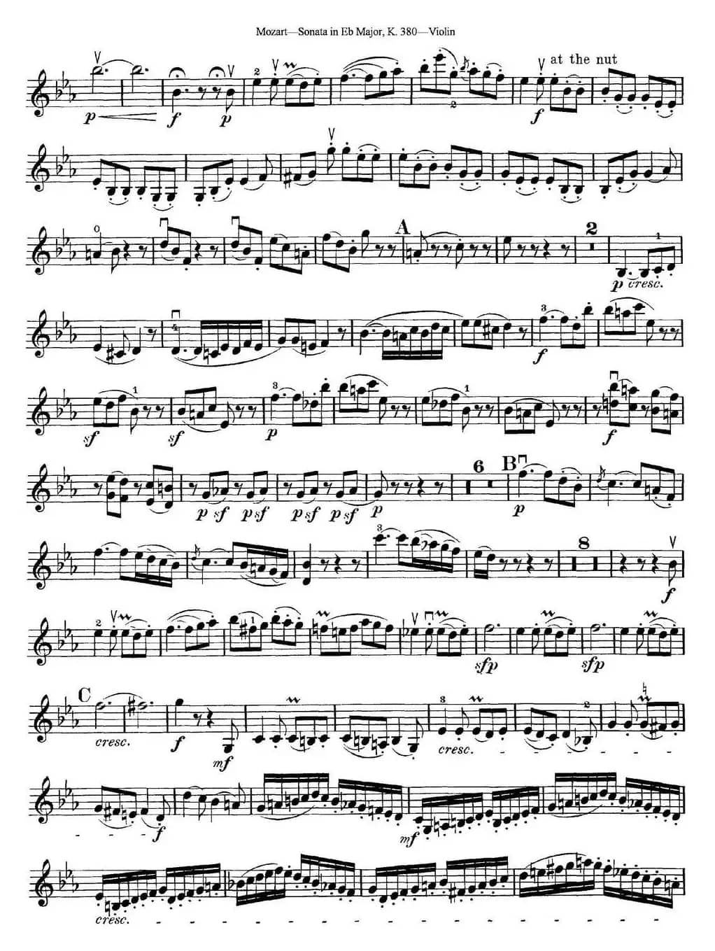 Violin Sonata in Eb Major K.380