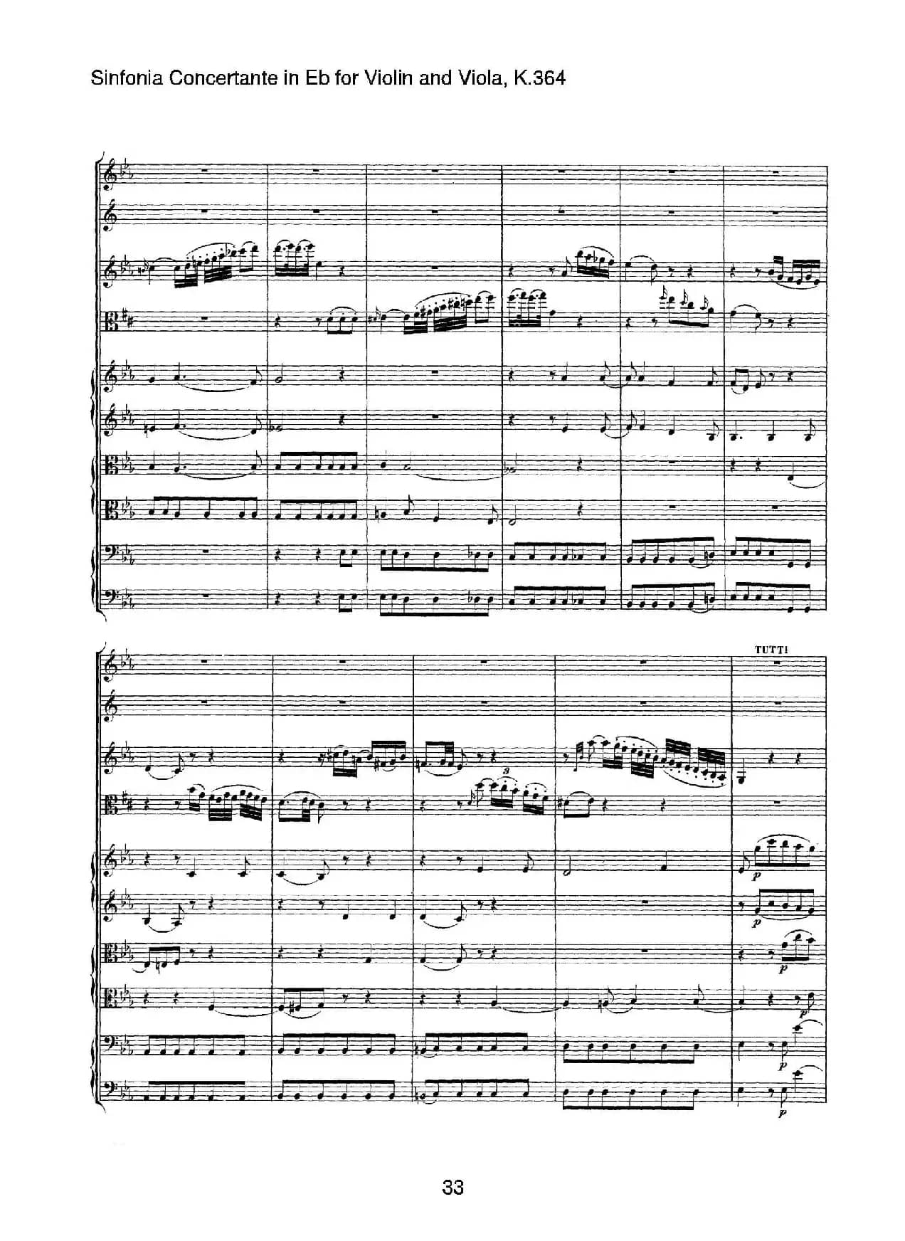 降E大调交响协奏曲（《Sinfonia Concertante in Eb》for Violin and Viola K.364）