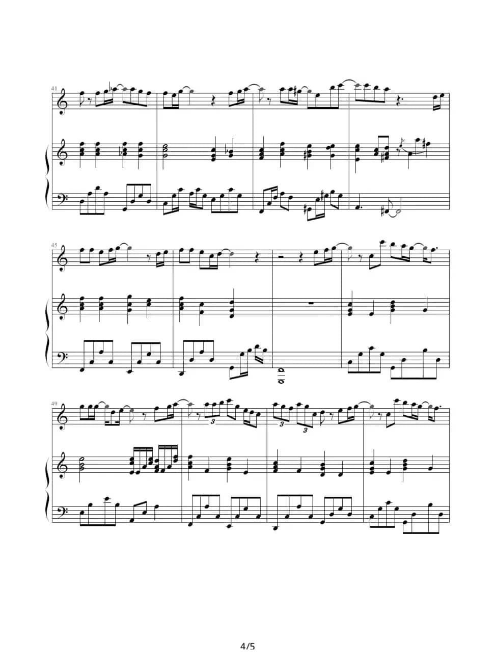 FLY AWAY（钢琴伴奏谱）