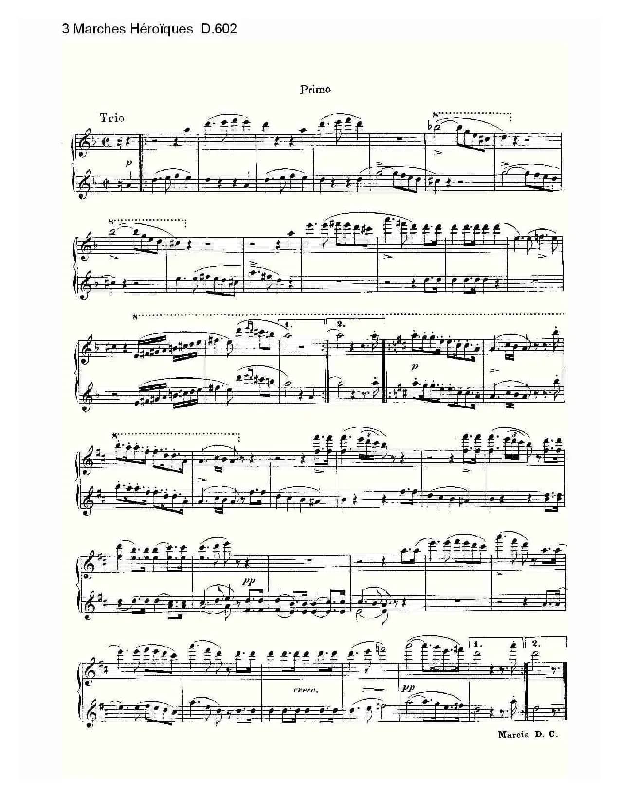 3 Marches Héroïques D.602（3 进行曲Héroïque）