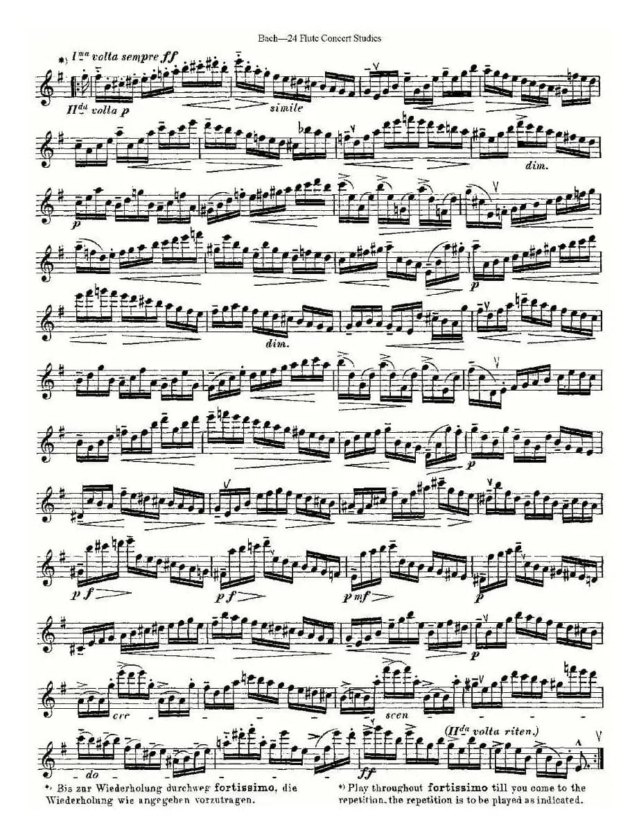 Bach-24 Flutc Concert Studies 之11—15（巴赫—24首长笛音乐会练习曲）
